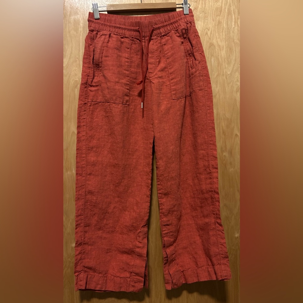 Athleta retreat high rise wide leg linen pant